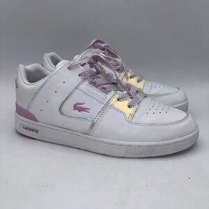 Lacoste Ladies Cage Court Shoes Size 8 US White and Pink